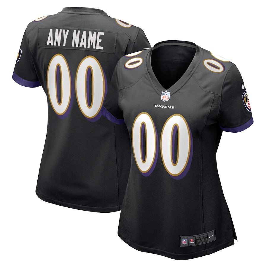 Women's Nike Black Baltimore Ravens Alternate Custom Game Jersey - ujerseystore