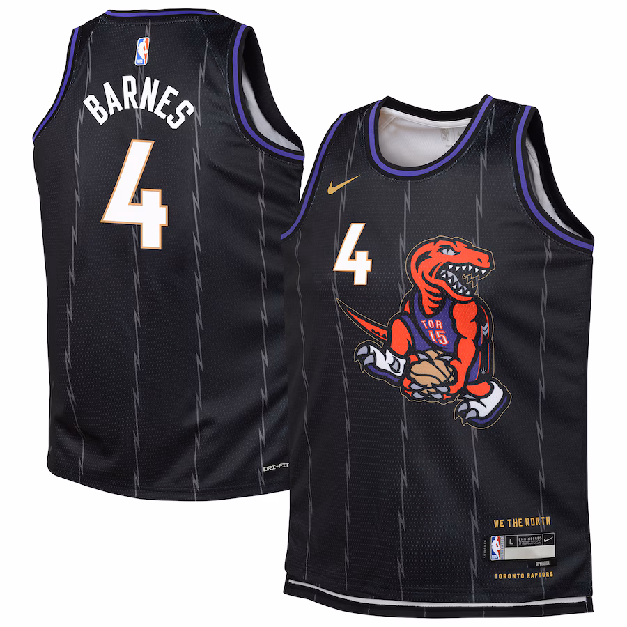 Youth Toronto Raptors Scottie Barnes Nike Black 2024/25 Swingman Player Jersey - City Edition - ujerseystore