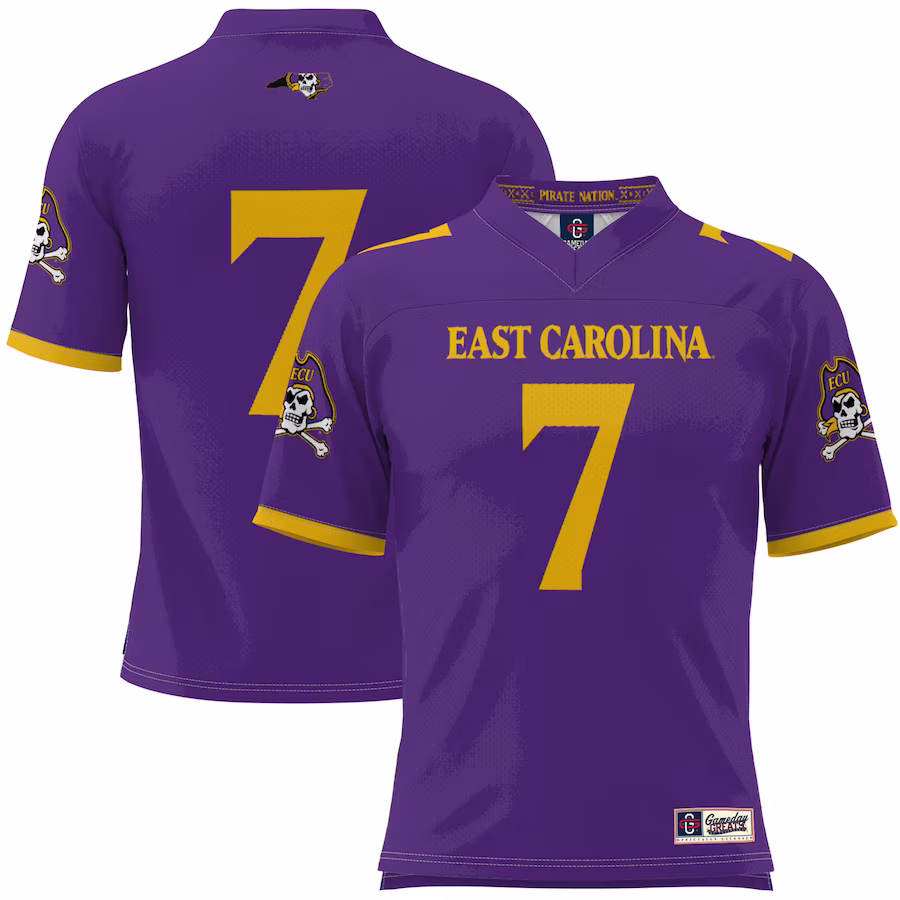 #1 ECU Pirates GameDay Greats Youth Football Jersey - Purple - ujerseystore