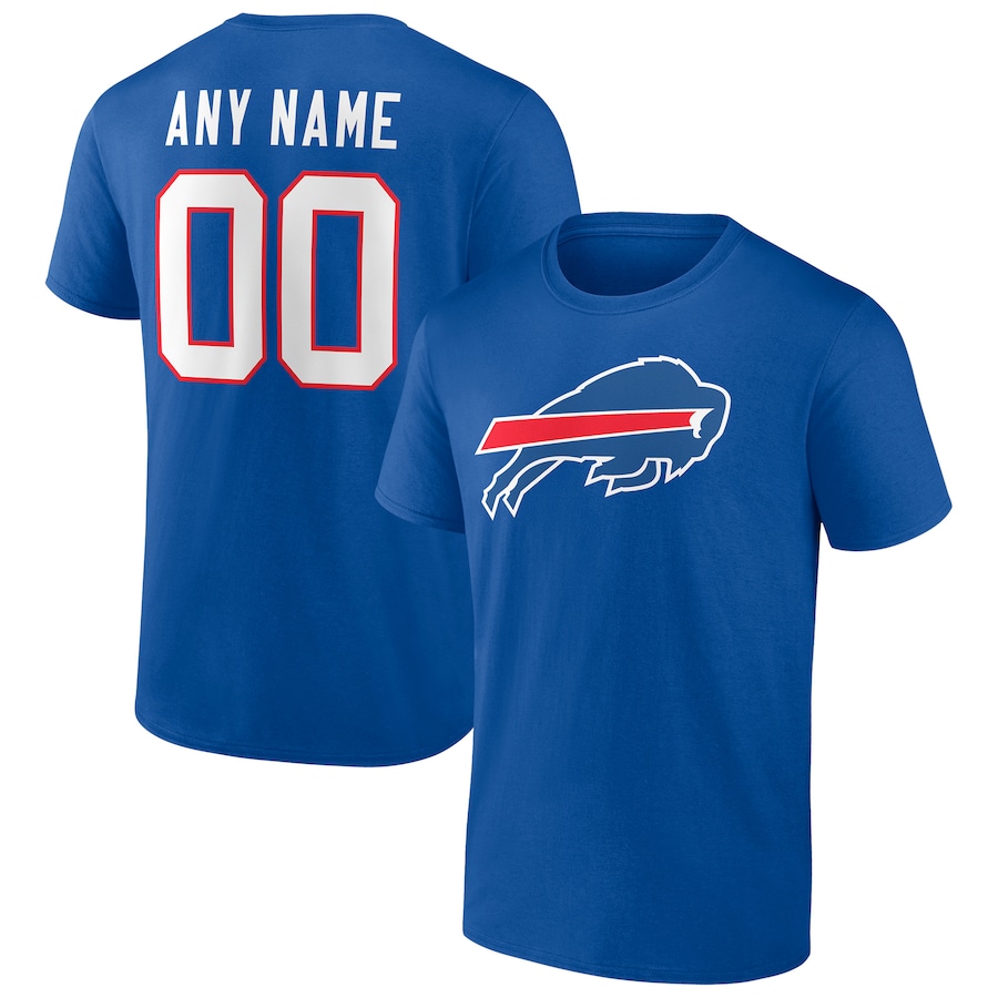 Men's Buffalo Bills Royal Team Authentic Personalized Name & Number T-Shirt - ujerseystore