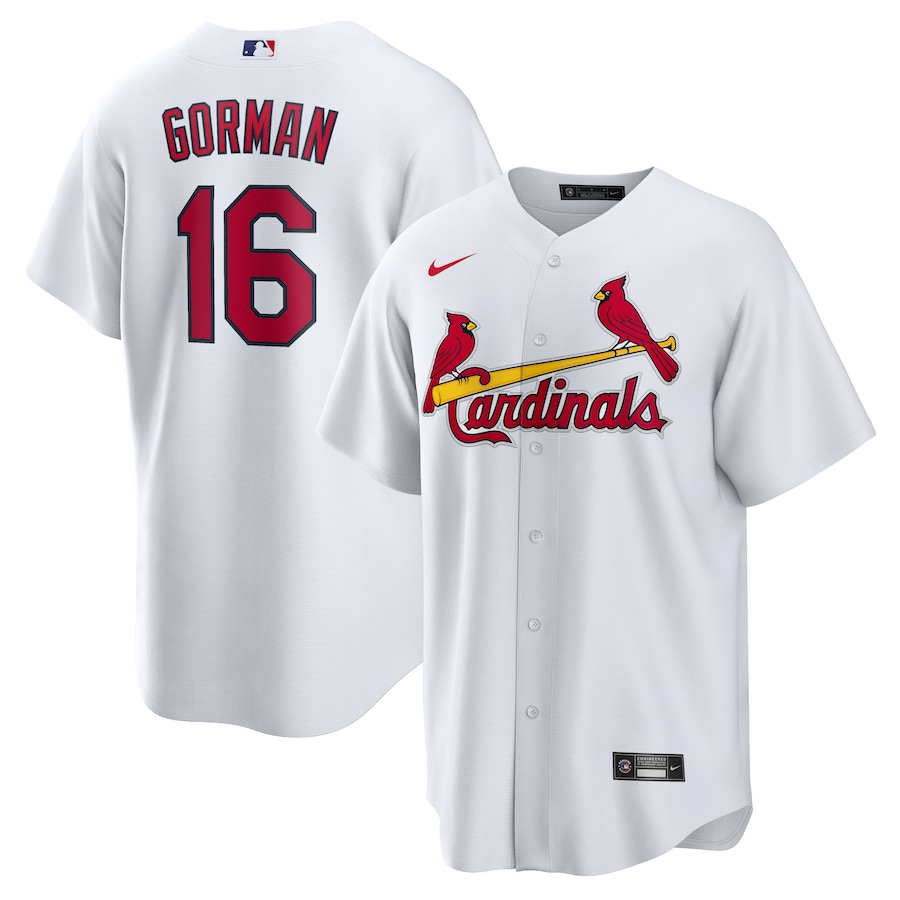 Men's St. Louis Cardinals Nolan Gorman Nike White Home Replica Jersey - ujerseystore