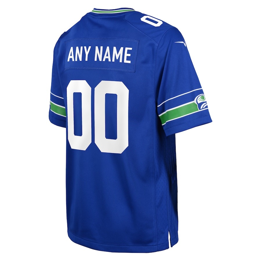 Youth Seattle Seahawks Nike Royal Throwback Custom Jersey - ujerseystore
