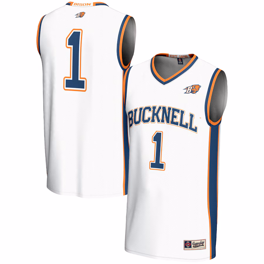 Youth GameDay Greats #1 White Bucknell Bison Lightweight Basketball Jersey - ujerseystore