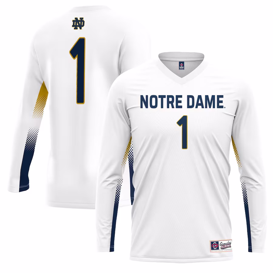 #1 Notre Dame Fighting Irish GameDay Greats Unisex Lightweight Volleyball Jersey - White - ujerseystore