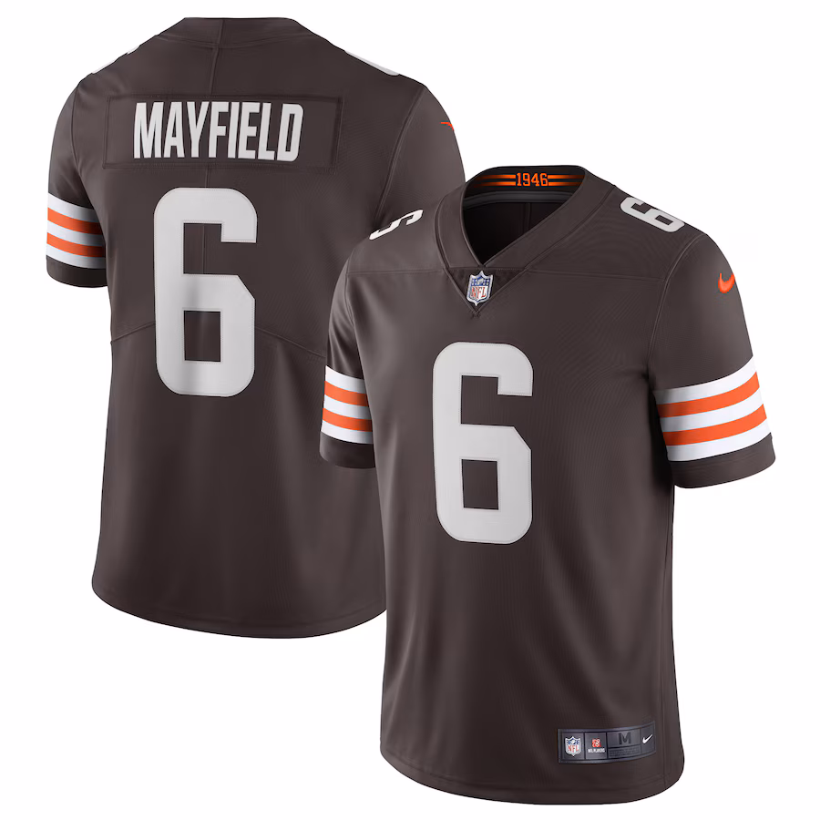 Men's Cleveland Browns Baker Mayfield Nike Brown Vapor Limited Player Jersey - ujerseystore
