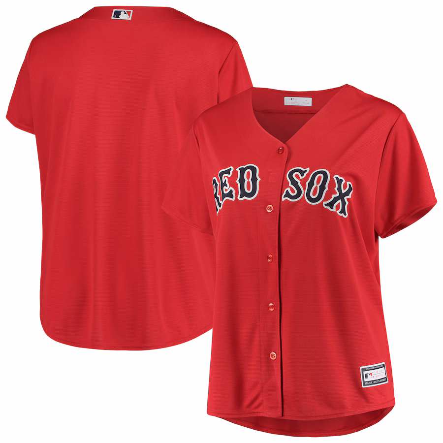 Women's Boston Red Sox Red Plus Size Alternate Replica Team Jersey - ujerseystore