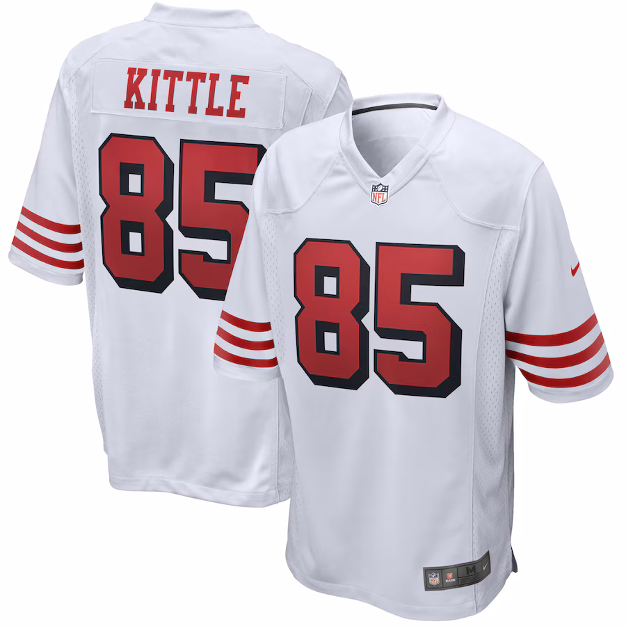 Men's San Francisco 49ers George Kittle Nike White Alternate Game Jersey - ujerseystore