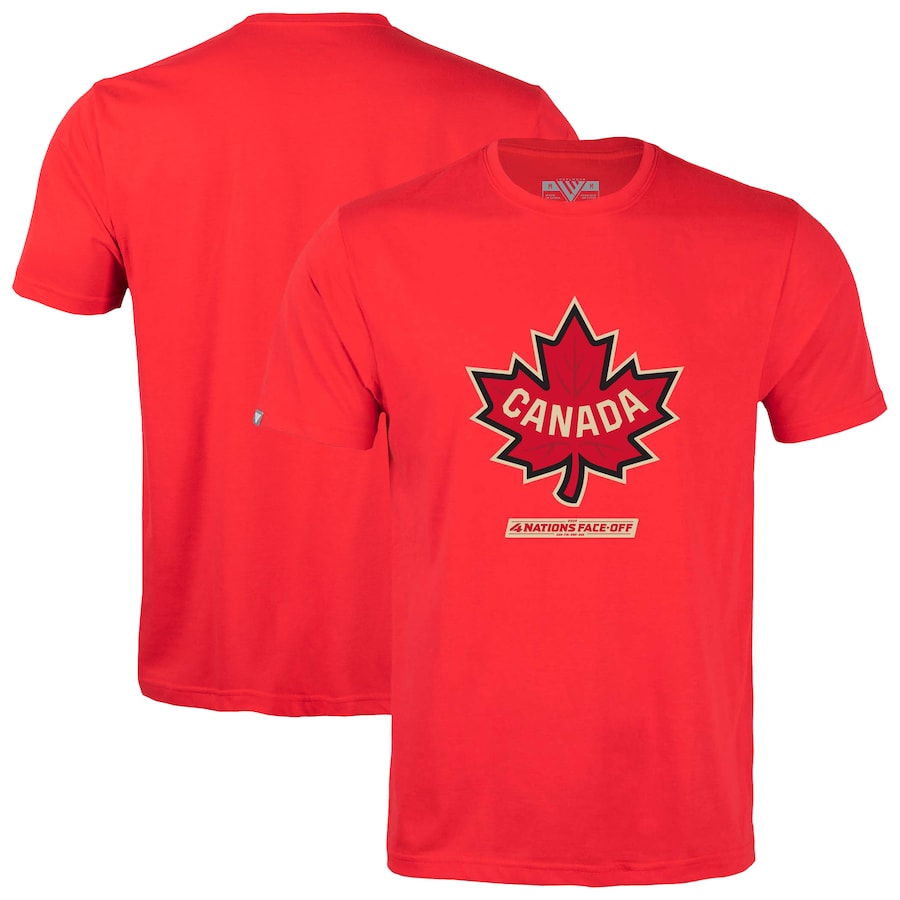 Men's Canada Levelwear Red 2025 4 Nations Face-Off Richmond T-Shirt - ujerseystore