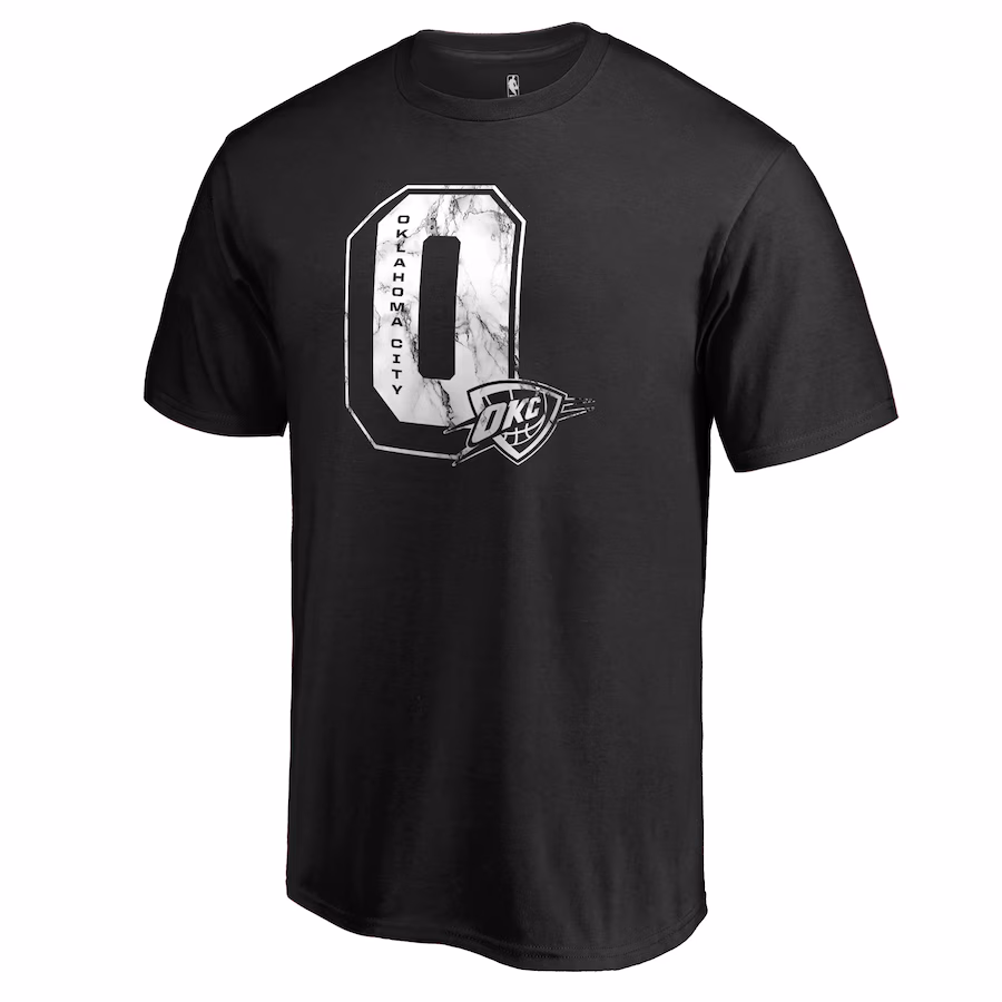 Men's Oklahoma City Thunder Black Letterman T-Shirt - ujerseystore