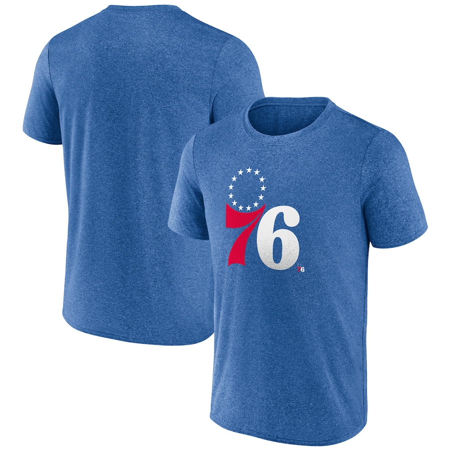 Men's Philadelphia 76ers Fanatics Heather Royal Iconic Overtime T-Shirt - ujerseystore