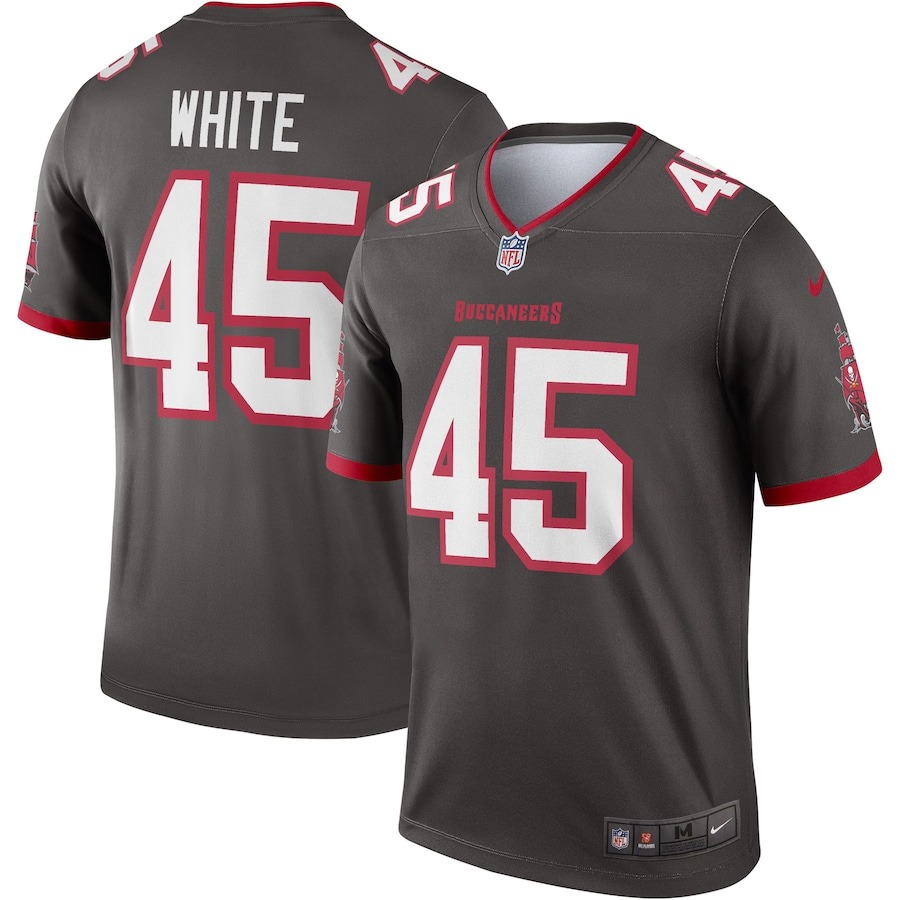 Men's Tampa Bay Buccaneers Devin White Nike Pewter Alternate Legend Jersey - ujerseystore