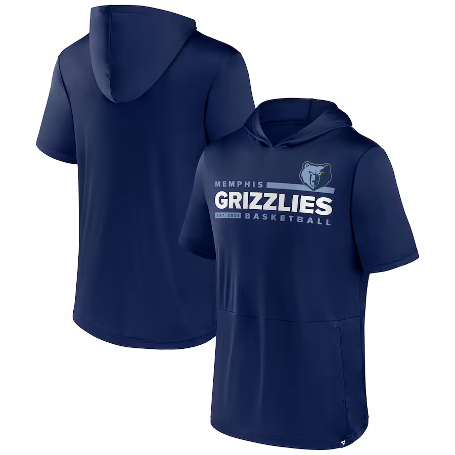 Men's Memphis Grizzlies Fanatics Navy Possession Hoodie T-Shirt - ujerseystore
