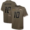 Men's Los Angeles Chargers #10 Justin Herbert 2022 Olive Salute To Service Limited Stitched Jersey - ujerseystore