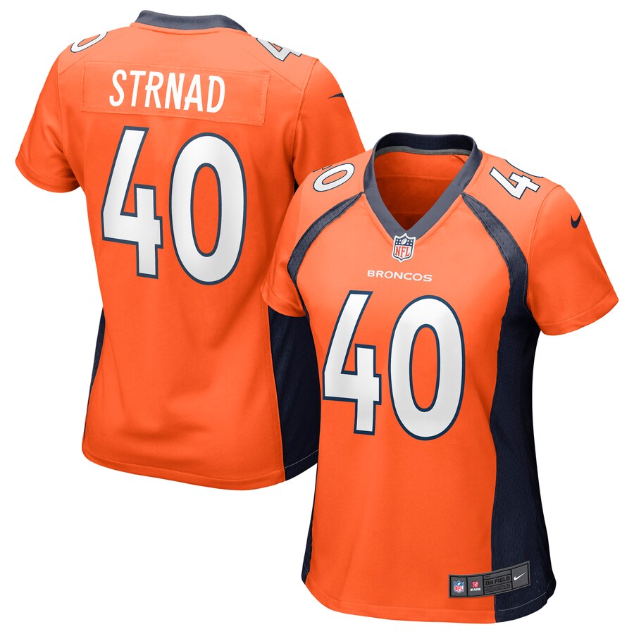 Women's Denver Broncos Justin Strnad Nike Orange Game Jersey - ujerseystore