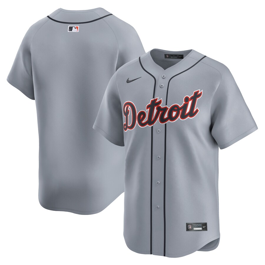 Men's Detroit Tigers  Nike Gray Road Limited Jersey - ujerseystore