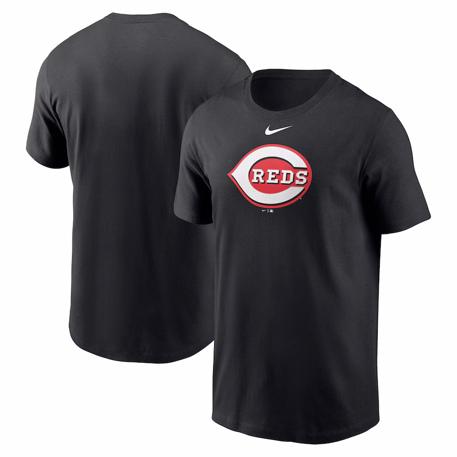 Men's Cincinnati Reds Nike Black Fuse Logo T-Shirt - ujerseystore
