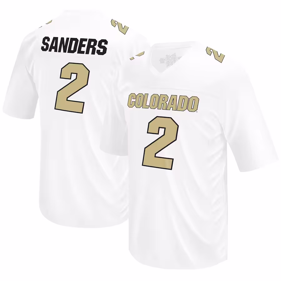 Shedeur Sanders Colorado Buffaloes Original Retro Brand NIL Football Player Jersey - White - ujerseystore