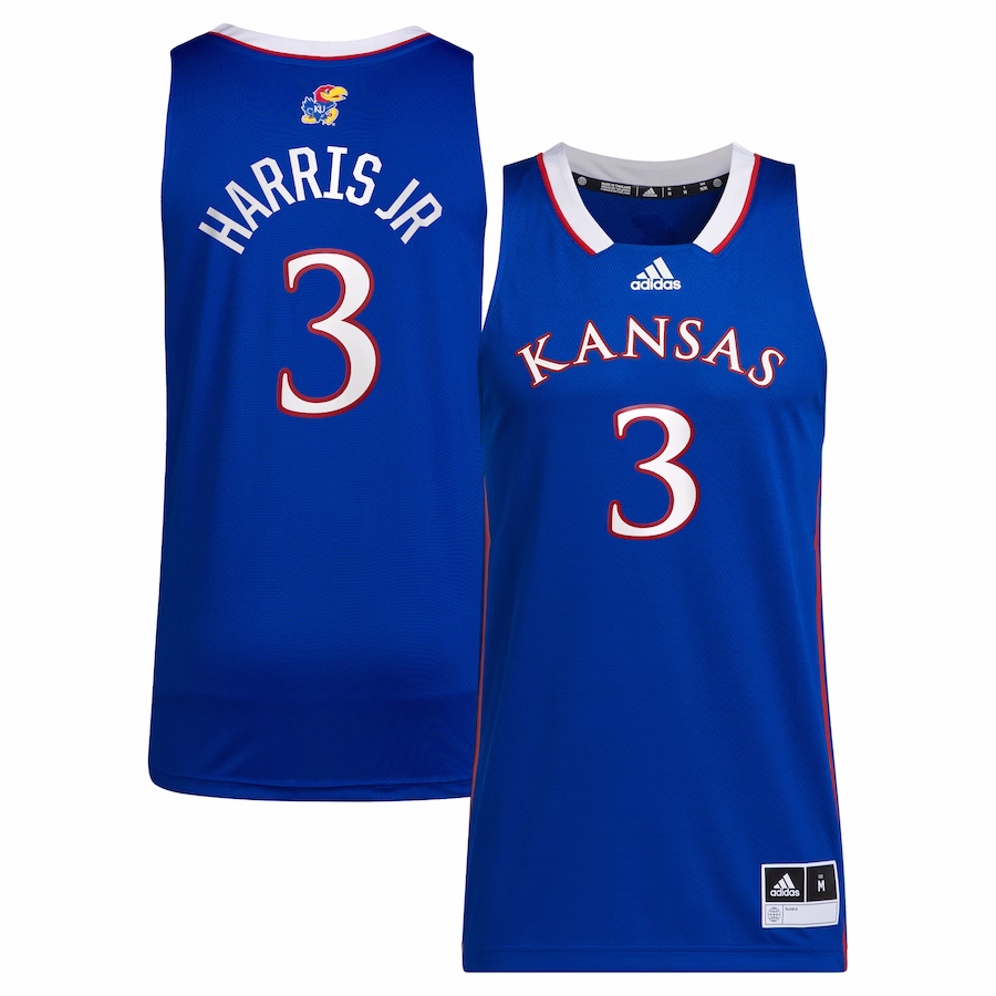 Dajuan Harris Jr Kansas Jayhawks adidas Unisex NIL Basketball Replica Player Jersey - Royal - ujerseystore