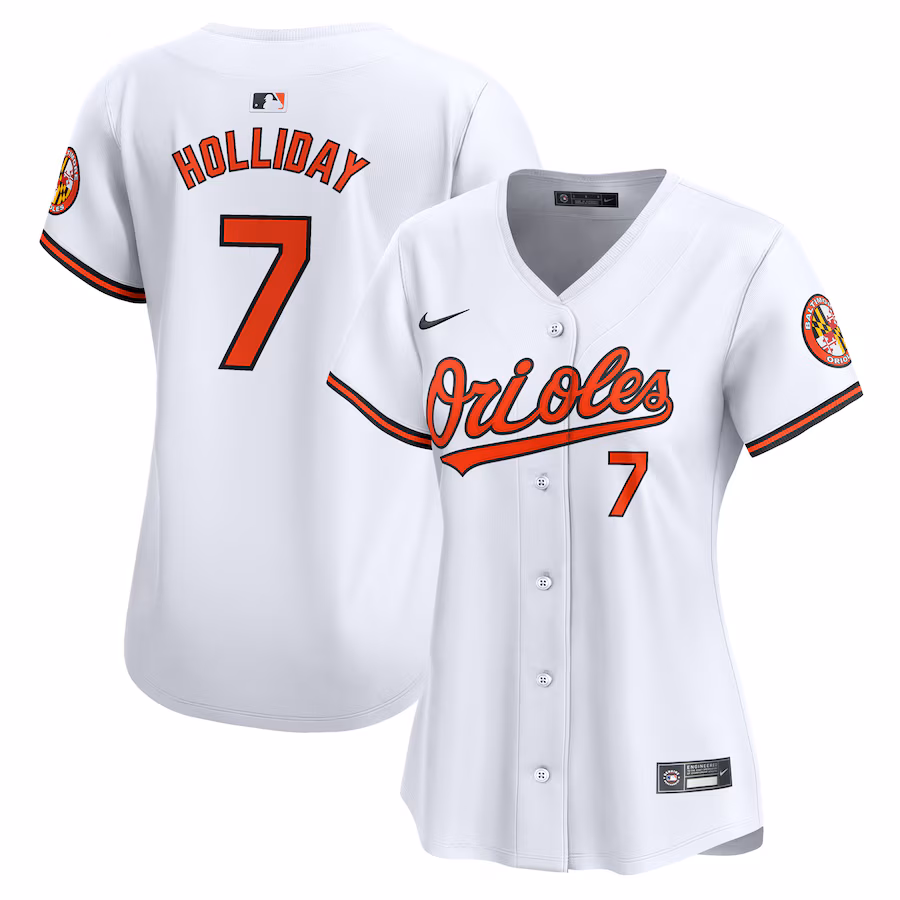 Women's Baltimore Orioles Jackson Holliday Nike White Home Limited Player Jersey - ujerseystore