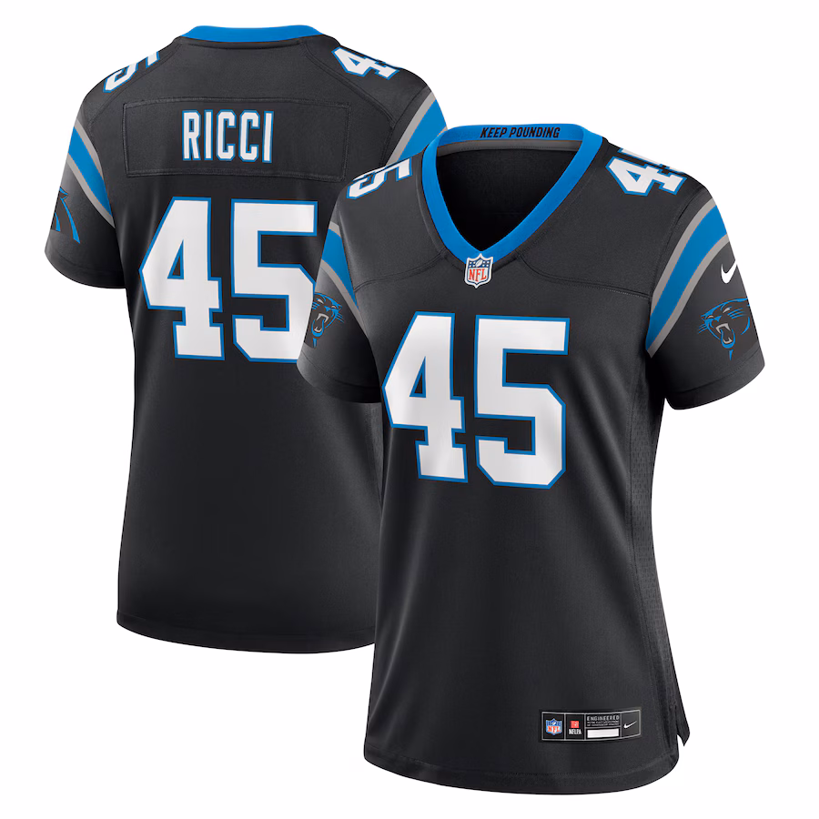 Women's Carolina Panthers Giovanni Ricci Nike Black Team Game Jersey - ujerseystore