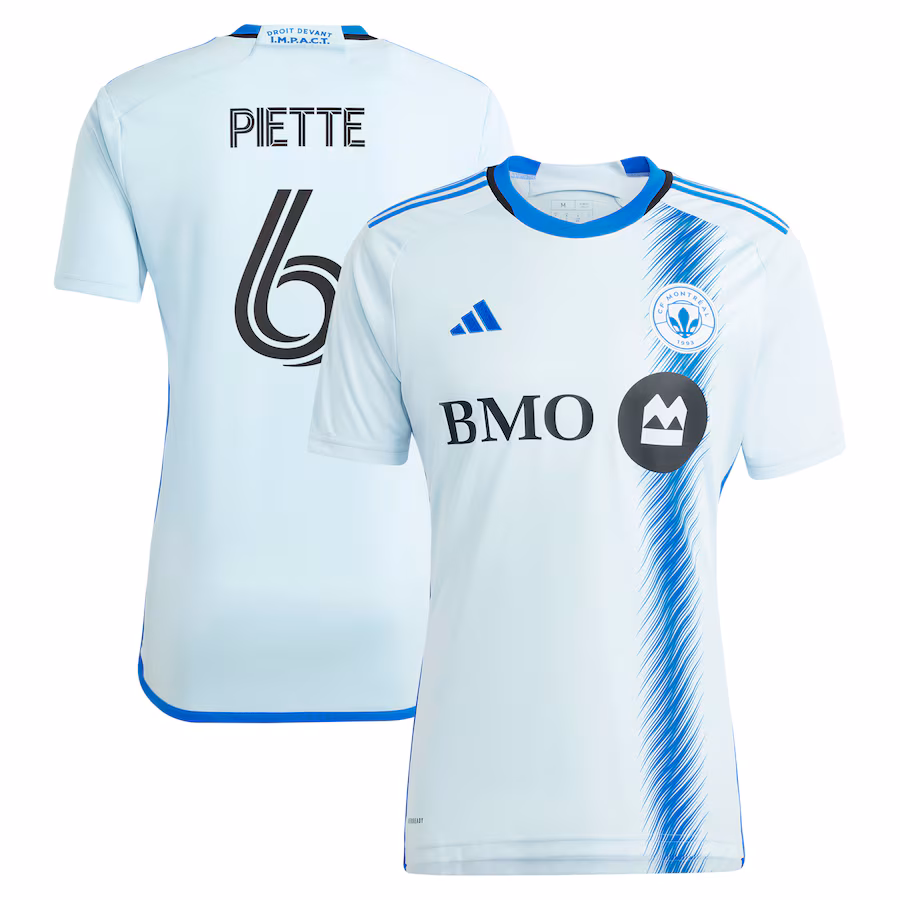 Men's CF Montreal Samuel Piette adidas Light Blue 2024 La Main Replica Player Jersey - ujerseystore