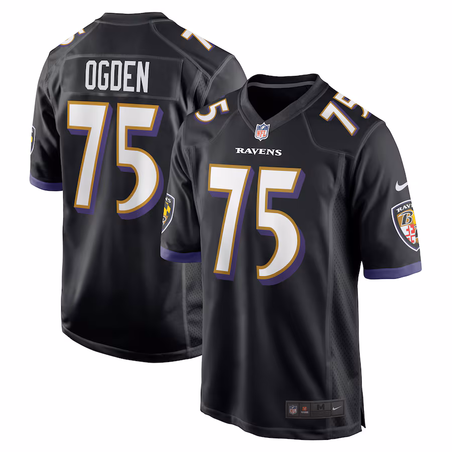 Men's Baltimore Ravens Jonathan Ogden Nike Black Retired Player Jersey - ujerseystore