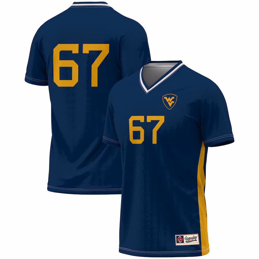 Unisex GameDay Greats #1 Navy West Virginia Mountaineers Lightweight Soccer Fashion Jersey - ujerseystore