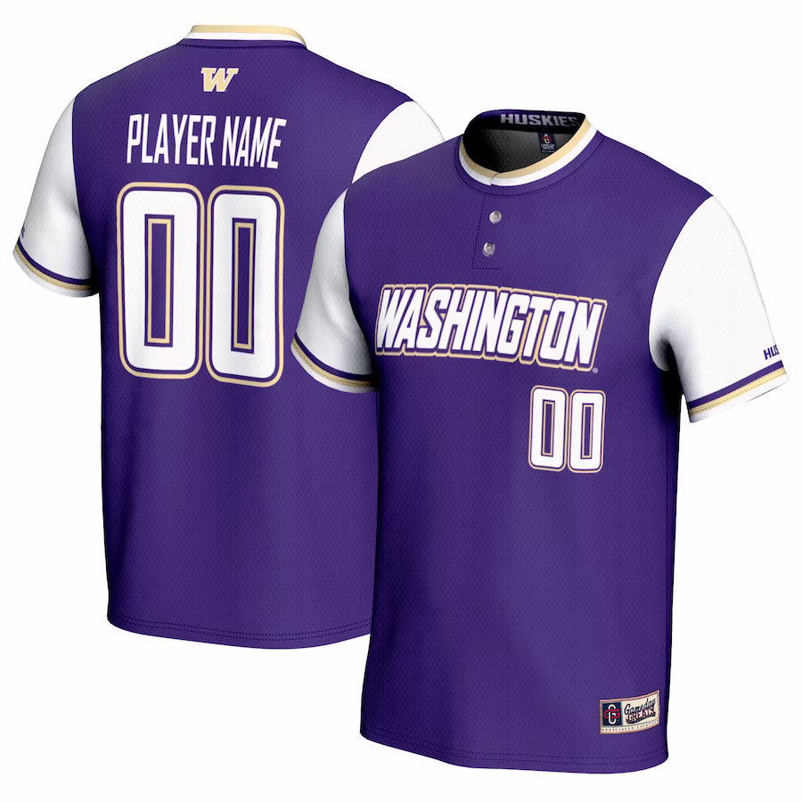 Washington Huskies GameDay Greats Youth NIL Pick-A-Player Lightweight Softball Jersey - Purple - ujerseystore