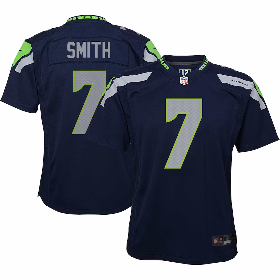 Youth Seattle Seahawks Geno Smith Nike Navy Game Jersey - ujerseystore
