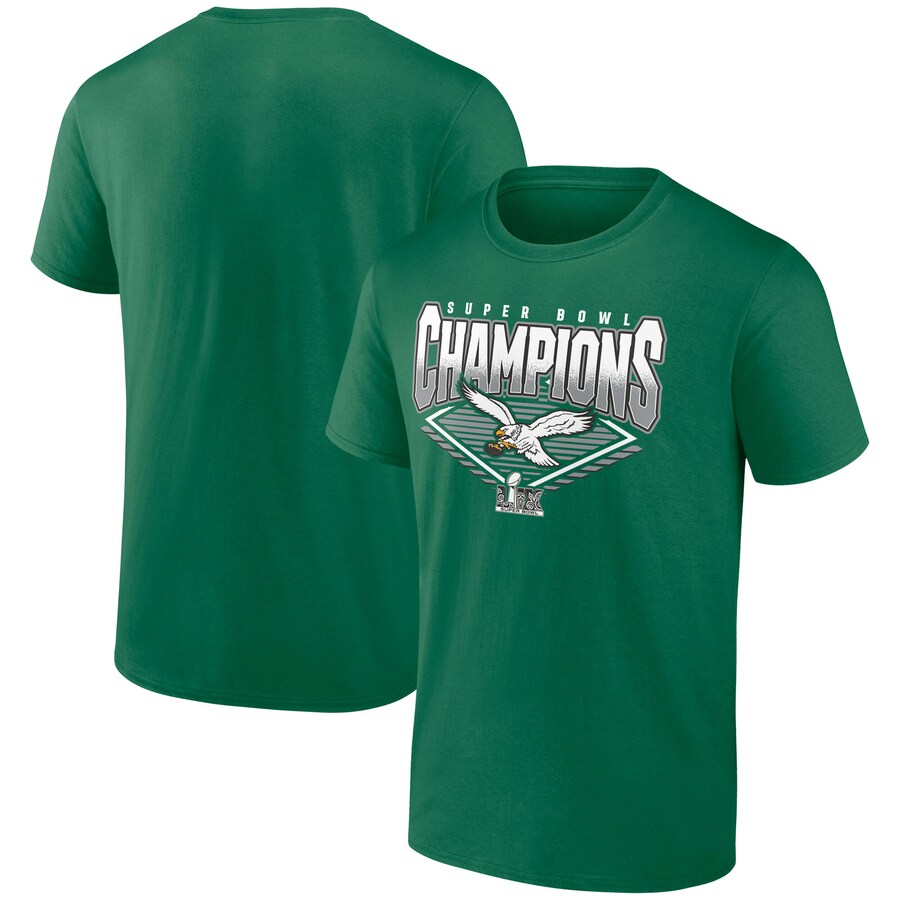 Men's Philadelphia Eagles  Fanatics Kelly Green Super Bowl LIX Champions Big & Tall Retro Graphic T-Shirt - ujerseystore
