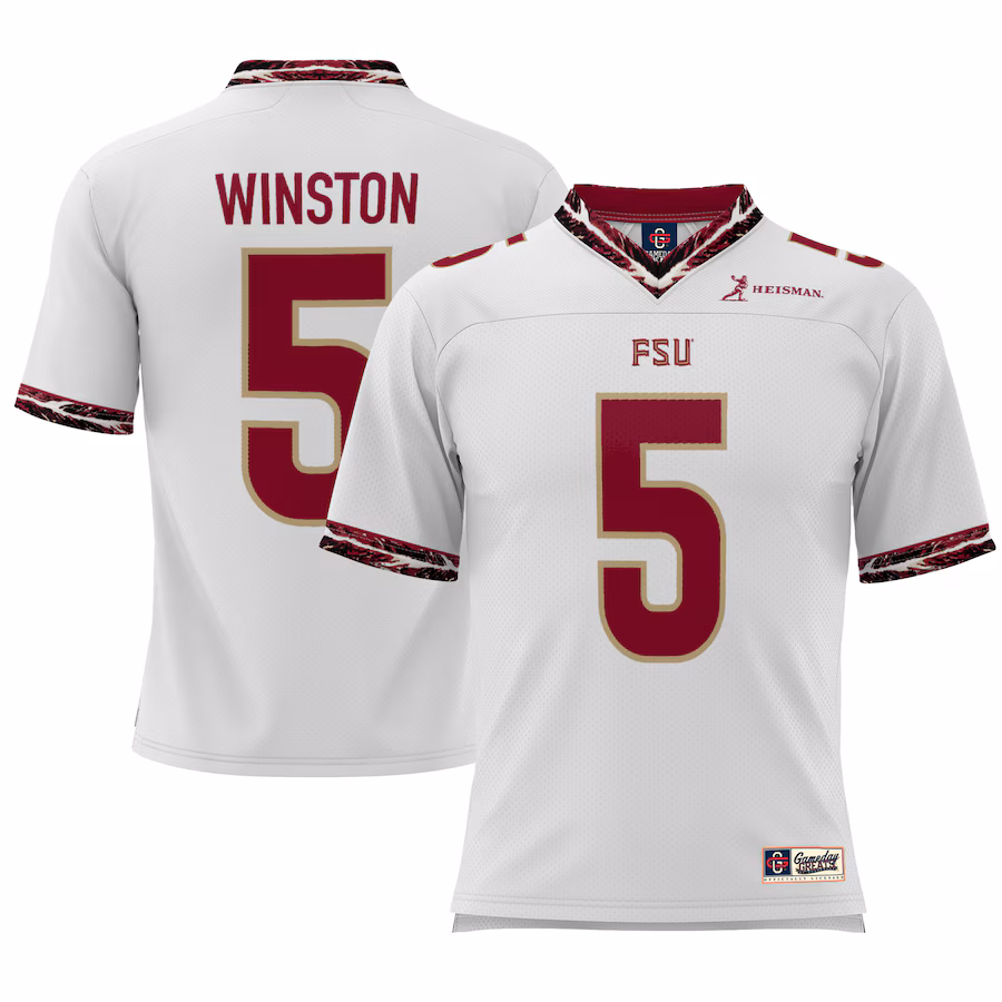 Youth GameDay Greats Jameis Winston White Florida State Seminoles  Heisman Football Jersey - ujerseystore