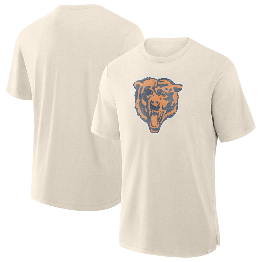 Men's Chicago Bears  Fanatics Cream Slub T-Shirt - ujerseystore
