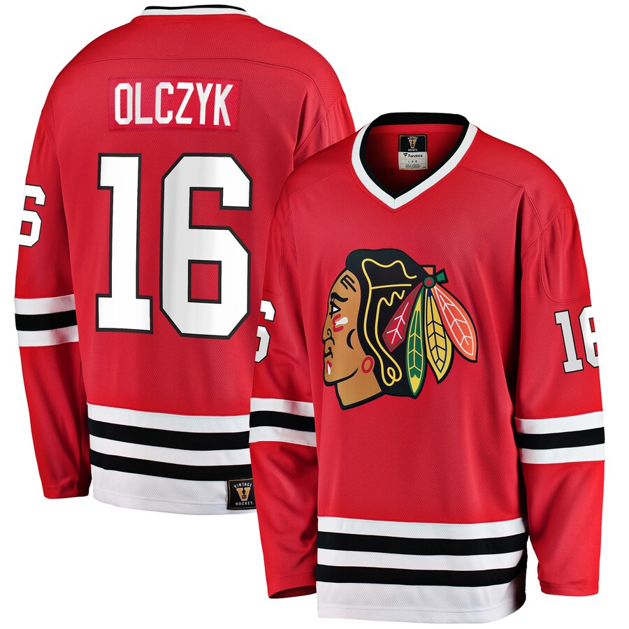 Men's Chicago Blackhawks Eddie Olczyk Fanatics Branded Red Premier Breakaway Retired Player Jersey - ujerseystore