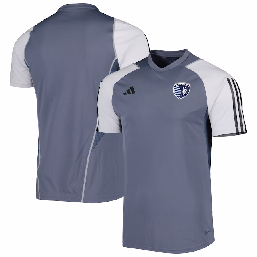 Men's Sporting Kansas City adidas Gray 2023 On-Field Training Jersey - ujerseystore