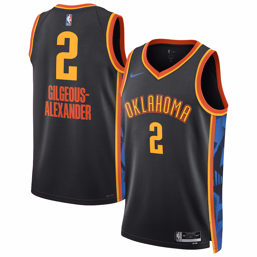 Unisex Oklahoma City Thunder Shai Gilgeous-Alexander Nike Black 2024/25 Swingman Player Jersey - City Edition - ujerseystore