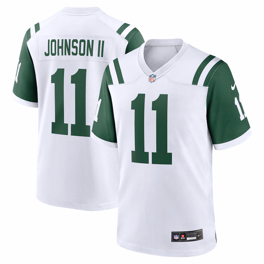 Men's New York Jets Jermaine Johnson II Nike White Classic Alternate Game Jersey - ujerseystore