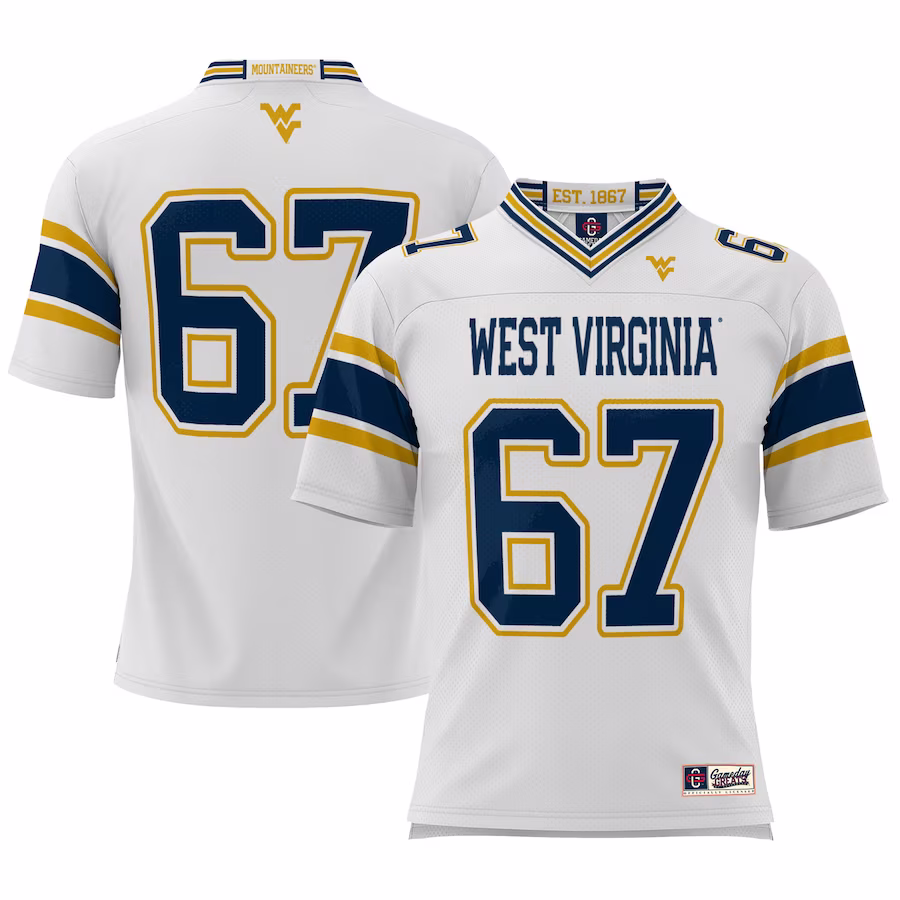#1 West Virginia Mountaineers GameDay Greats Youth Football Jersey - White - ujerseystore