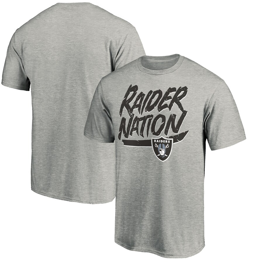Men's Las Vegas Raiders Heathered Gray Hometown Collection Raider Nation T-Shirt - ujerseystore