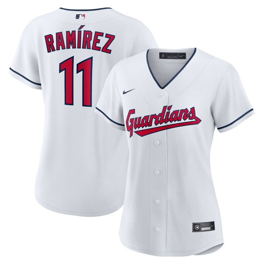 Women's Cleveland Guardians Jose Ramirez Nike White Home Replica Player Jersey - ujerseystore