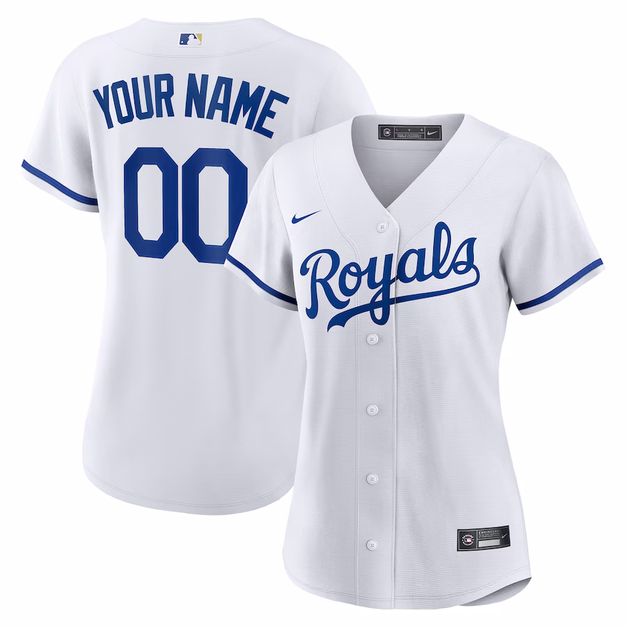 Women's Kansas City Royals Nike White Replica Custom Jersey - ujerseystore