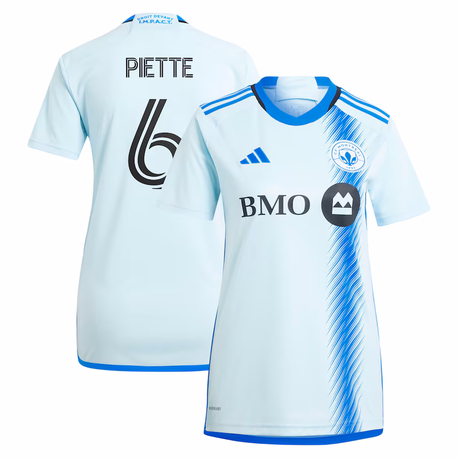 Women's CF Montreal Samuel Piette adidas Light Blue 2024 La Main Replica Player Jersey - ujerseystore