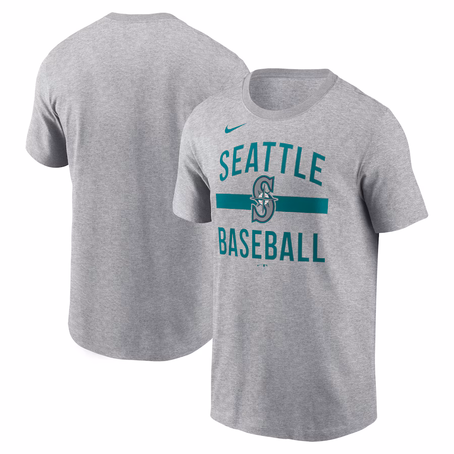 Men's Seattle Mariners Nike Heather Gray Arched T-Shirt - ujerseystore