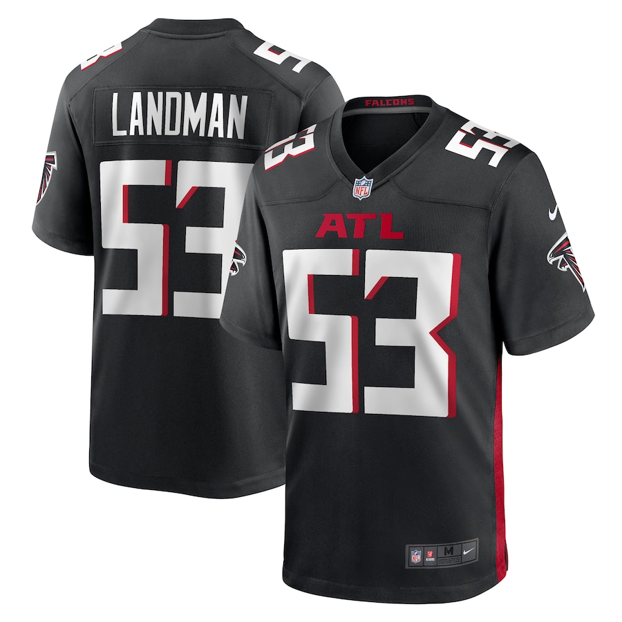 Men's Atlanta Falcons Nate Landman Nike  Black Team Game Jersey - ujerseystore