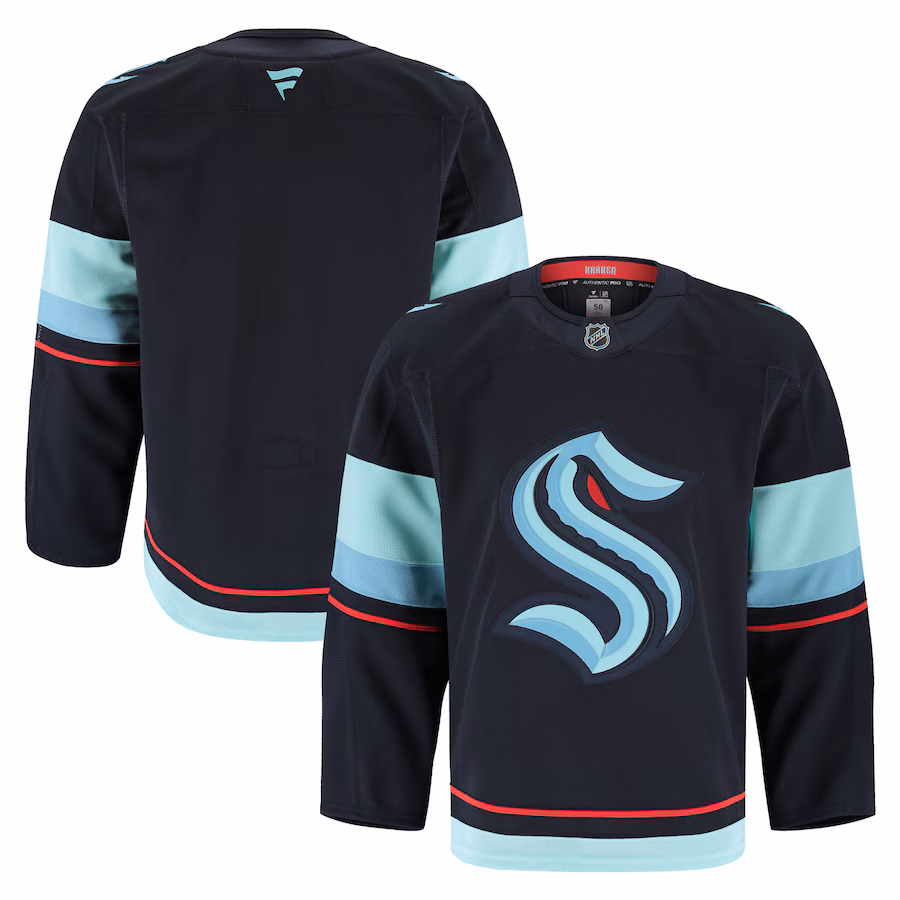 Men's Seattle Kraken Fanatics Deep Sea Blue Home Authentic Pro Jersey - ujerseystore