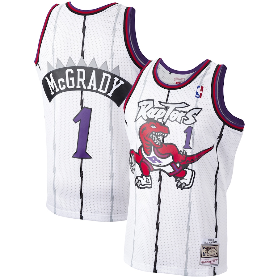 Men's Toronto Raptors Tracy McGrady Mitchell & Ness White 1998/99 Hardwood Classics Swingman Jersey - ujerseystore