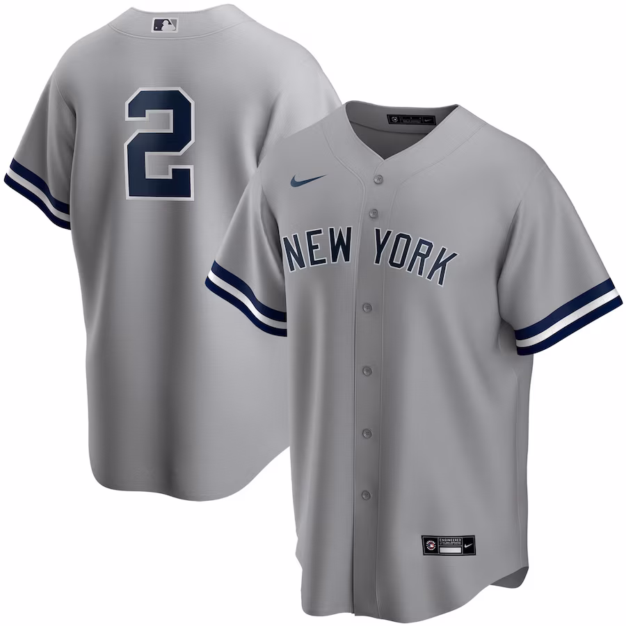 Men's New York Yankees Derek Jeter Nike Gray Road Replica Player Jersey - ujerseystore