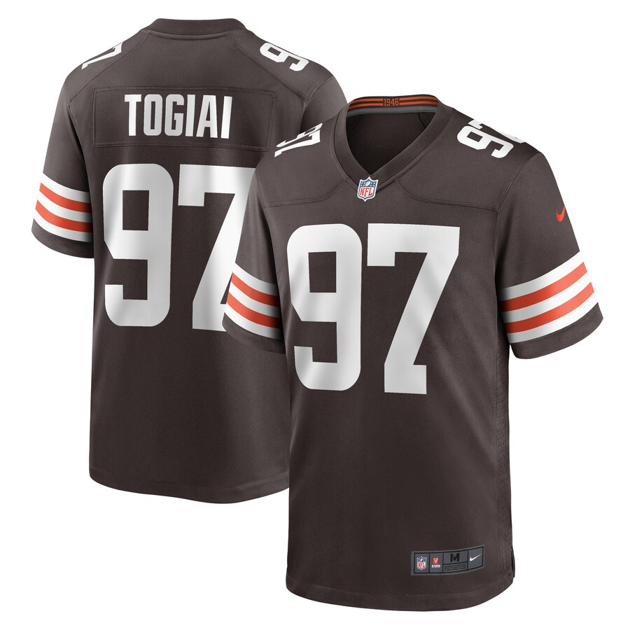 Men's Cleveland Browns Tommy Togiai Nike  Brown  Game Jersey - ujerseystore