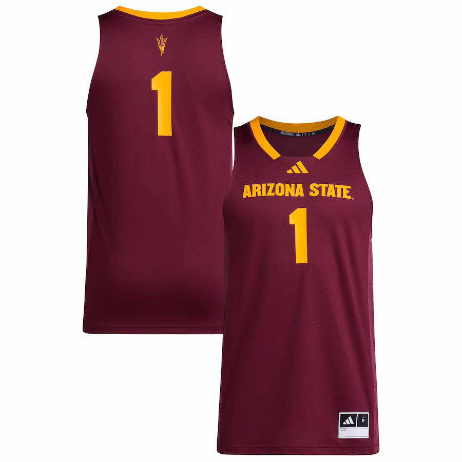 Men's adidas #1 Maroon Arizona State Sun Devils Replica Swingman Jersey - ujerseystore
