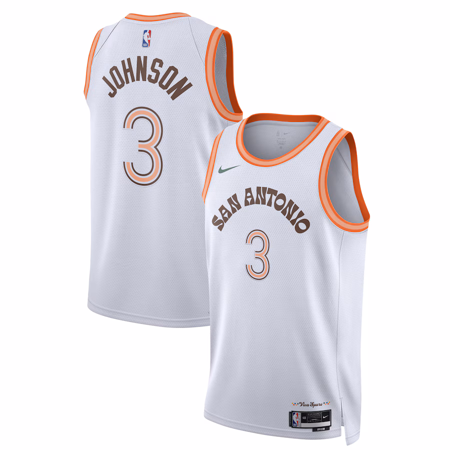 Unisex San Antonio Spurs Keldon Johnson Nike White 2023/24 Swingman Jersey - City Edition - ujerseystore