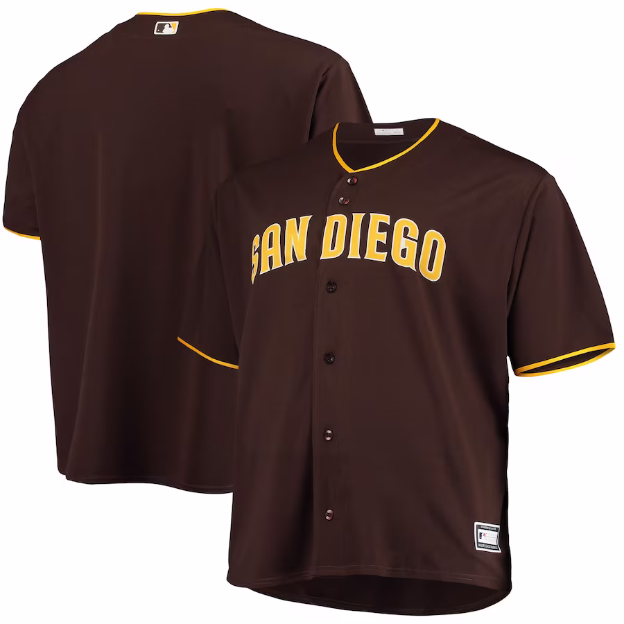 Men's San Diego Padres Sand/Brown Big & Tall Alternate Replica Team Jersey - ujerseystore